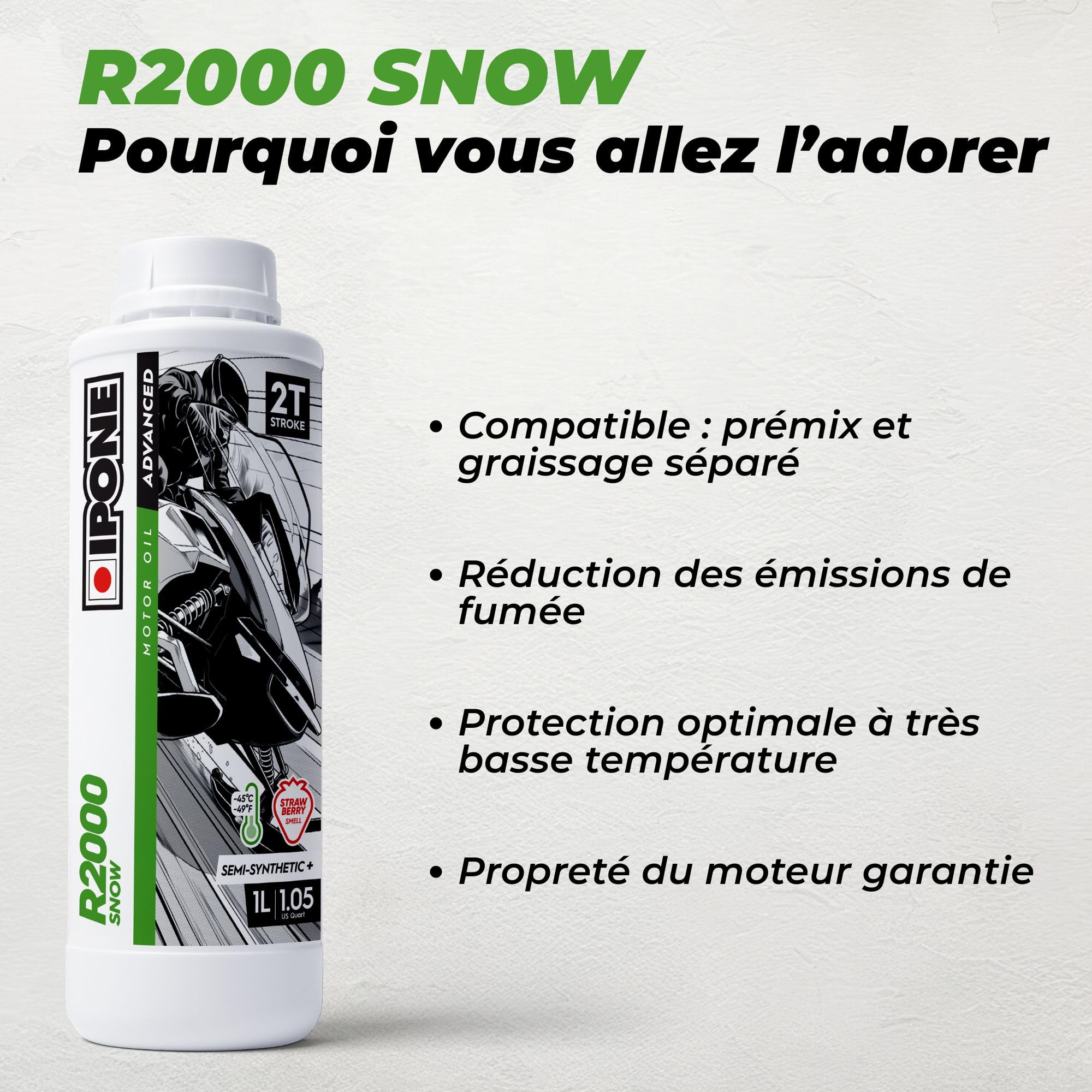 ipone-snow-2-racing-huile-motoneige-2t-1l-fraise image 2