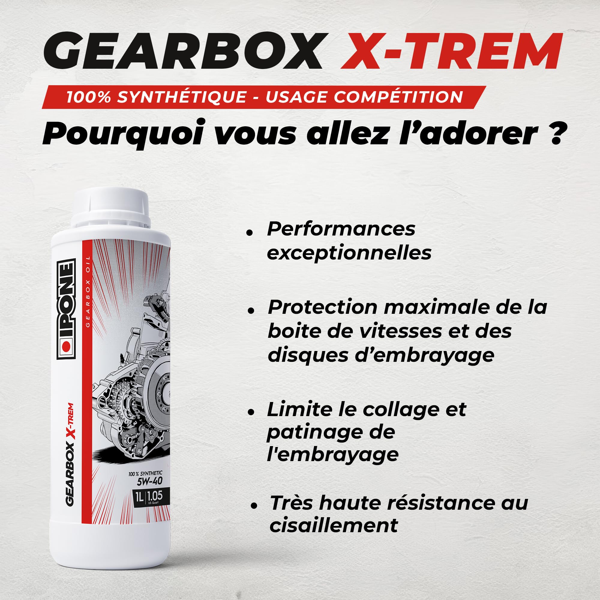 ipone-gearbox-x-trem-huile-bo-te-2t-5w40-1l-synth-se image 2