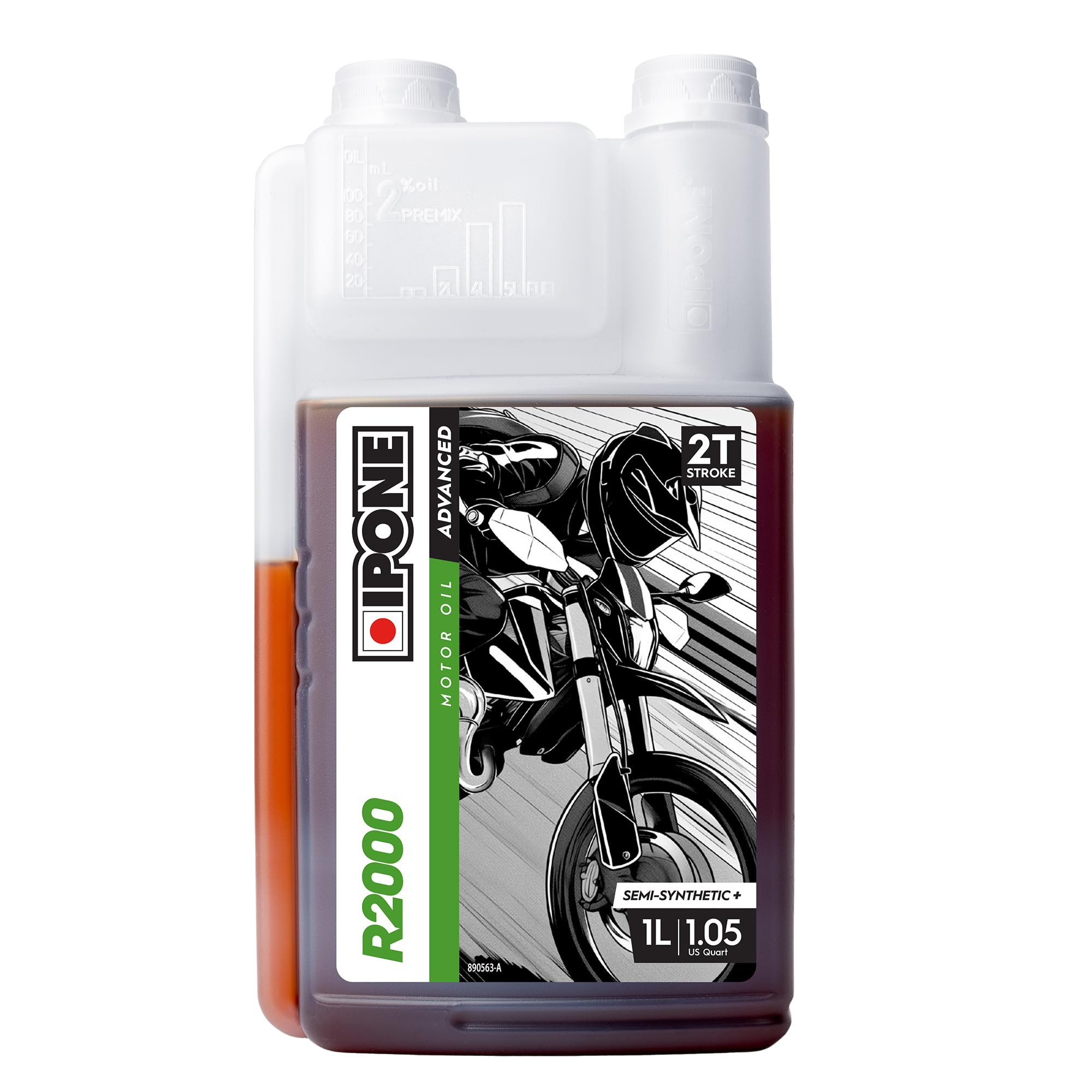 ipone-r2000-huile-moto-2-temps-1l-semi-synth-se-standard image 1