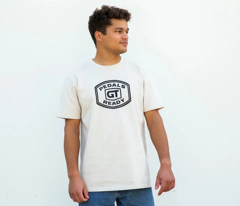 gt-bikes-heritage-t-shirt-pedals-ready-beige-coton image 1