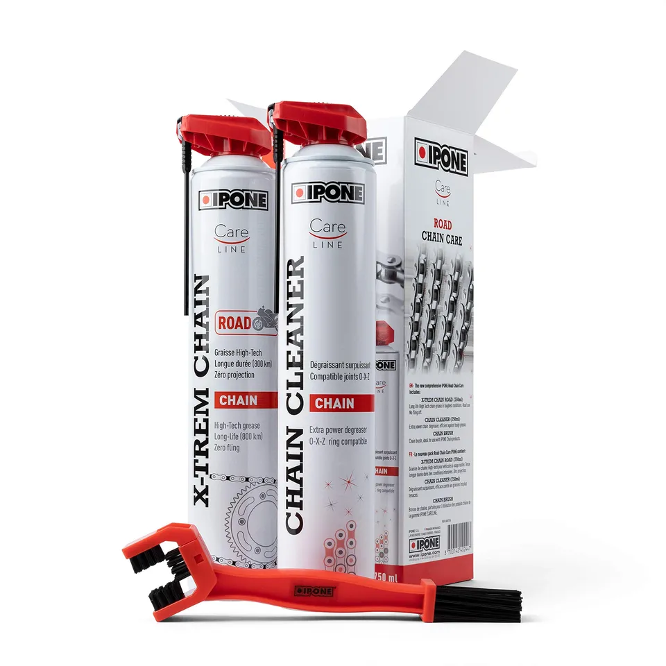 ipone-road-chain-care-kit-cha-ne-moto-2x750-ml-brosse image 1