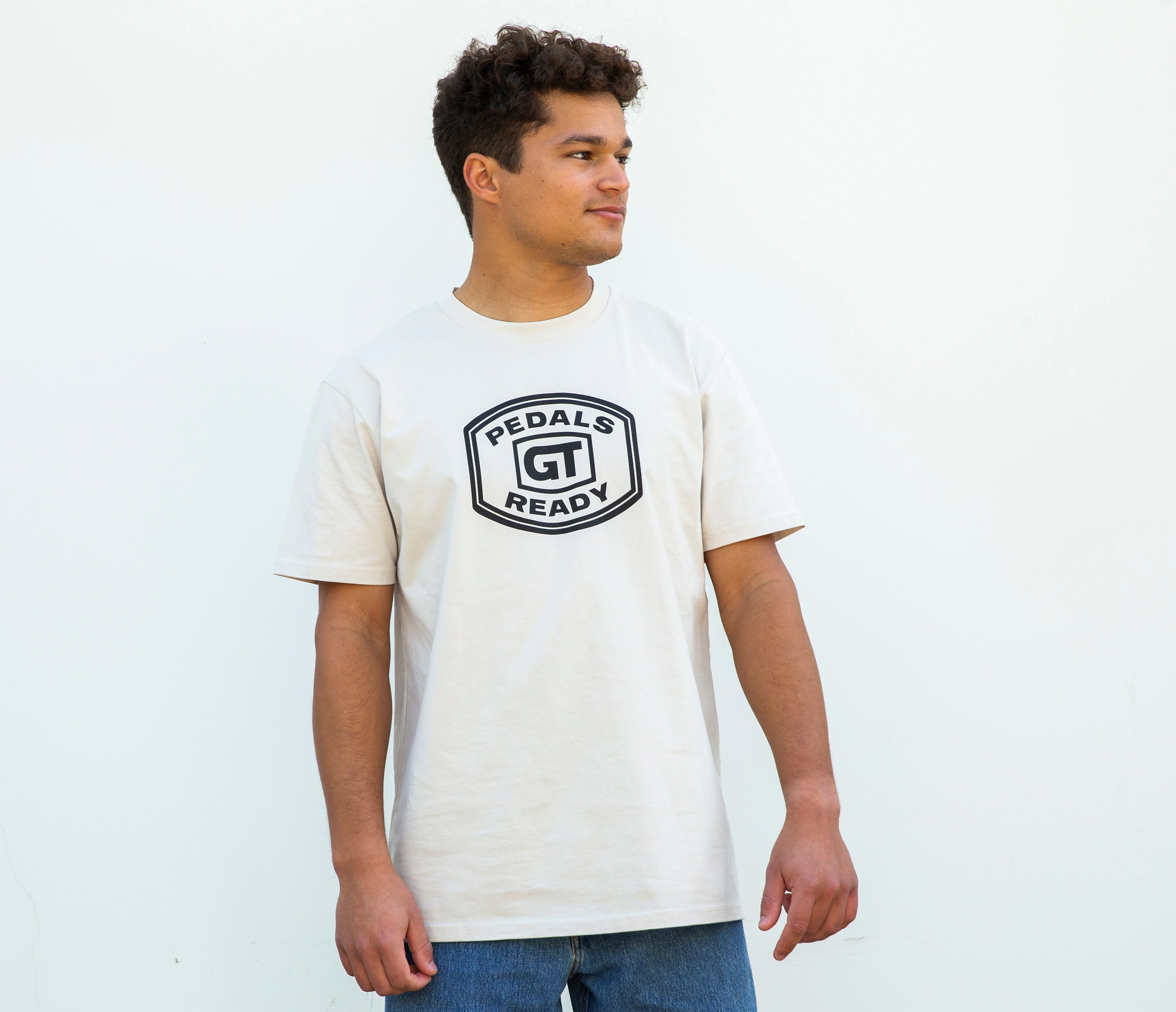 gt-bikes-heritage-t-shirt-pedals-ready-beige-coton image 1