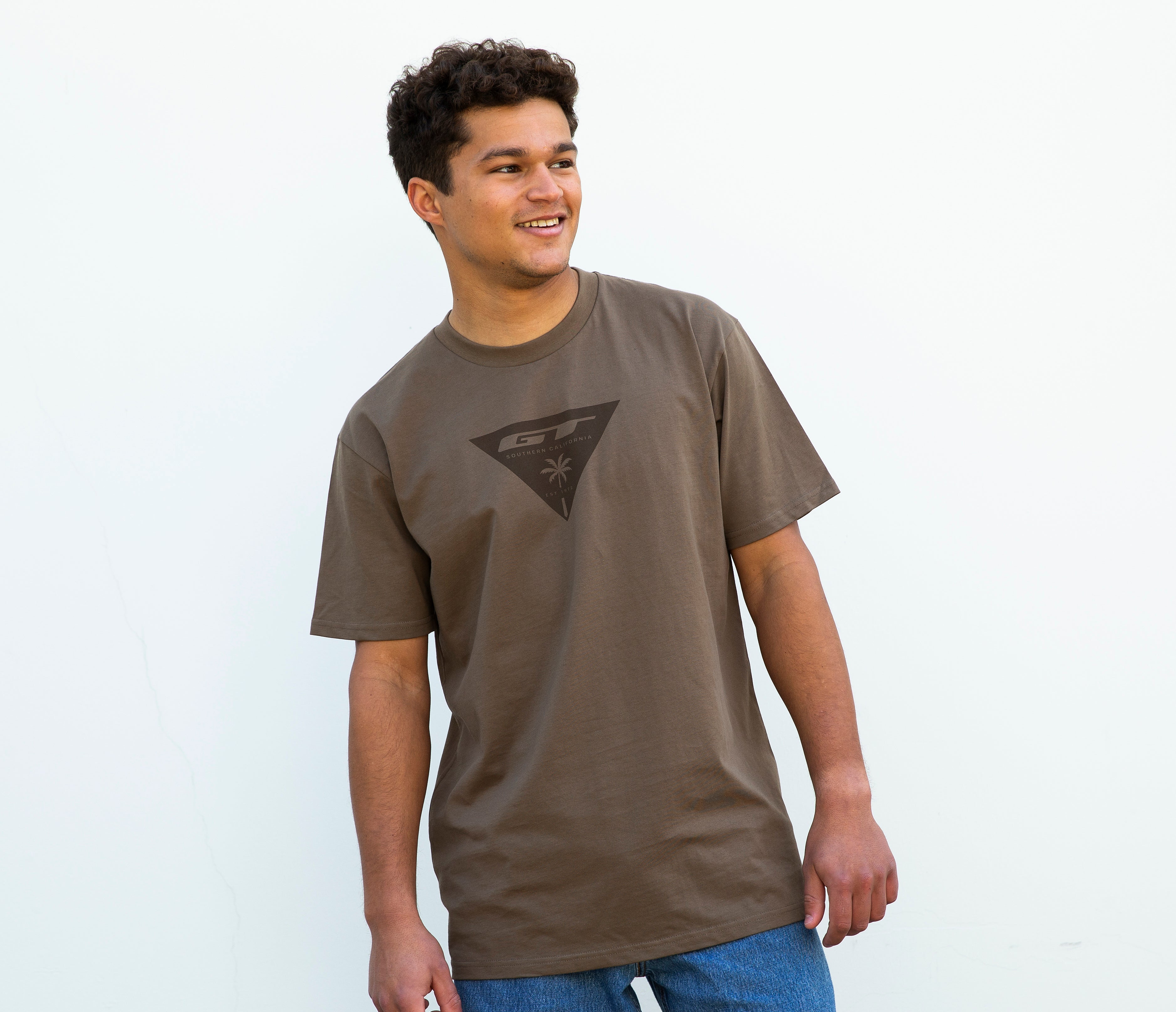 gt-tri-palm-tee-t-shirt-brown-coton image 1