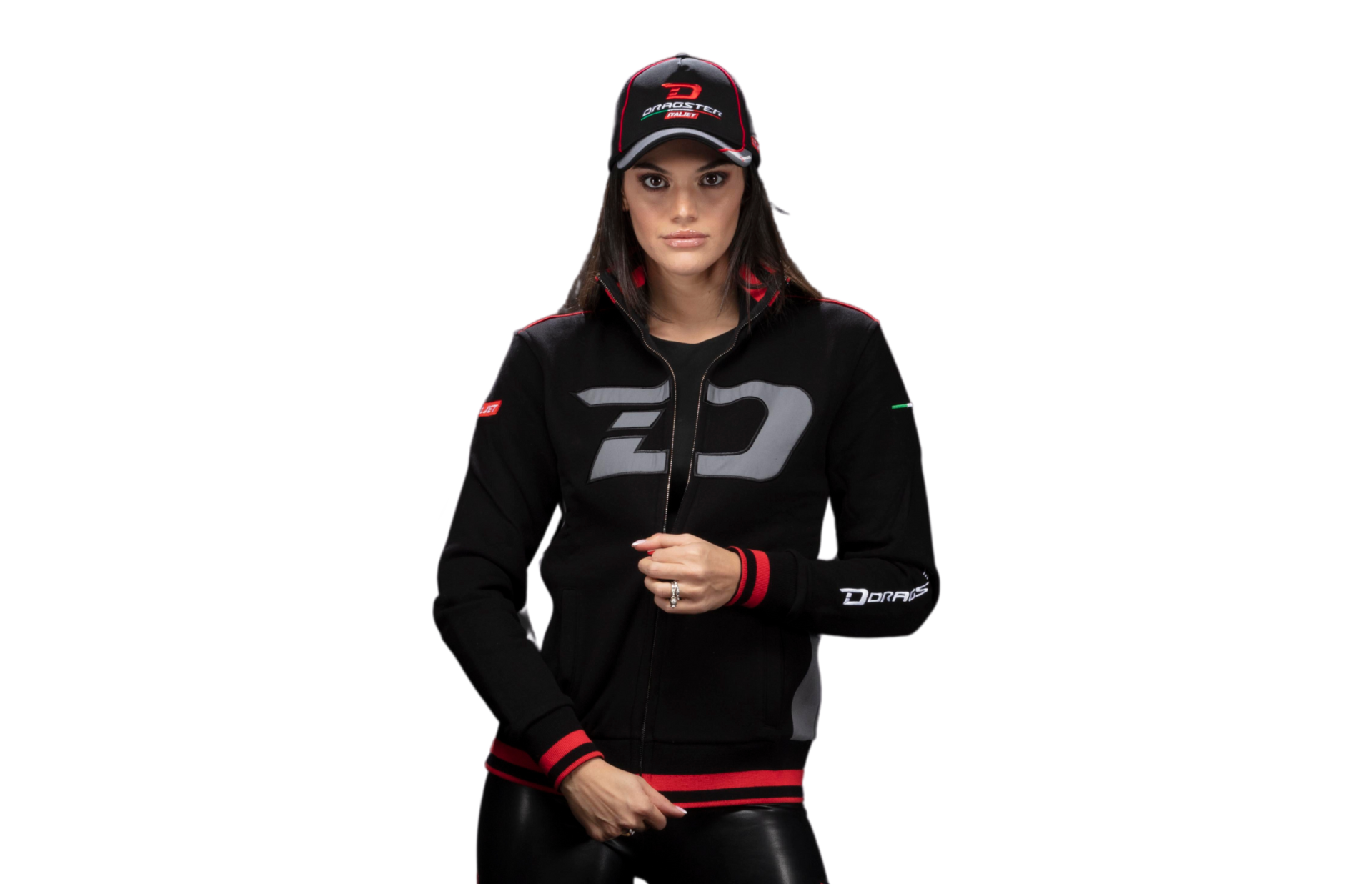 italjet-dragster-sweatshirt-zipp-noir-logo-d-coton image 1