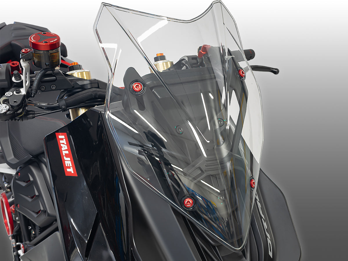 dbk-dragster-kit-vis-pare-brise-cnc-rouge image 3